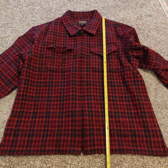 Woolrich Women's Coat Full Zip Red Black Plaid Size XL Wool Blend shacket - Picture 5 of 6